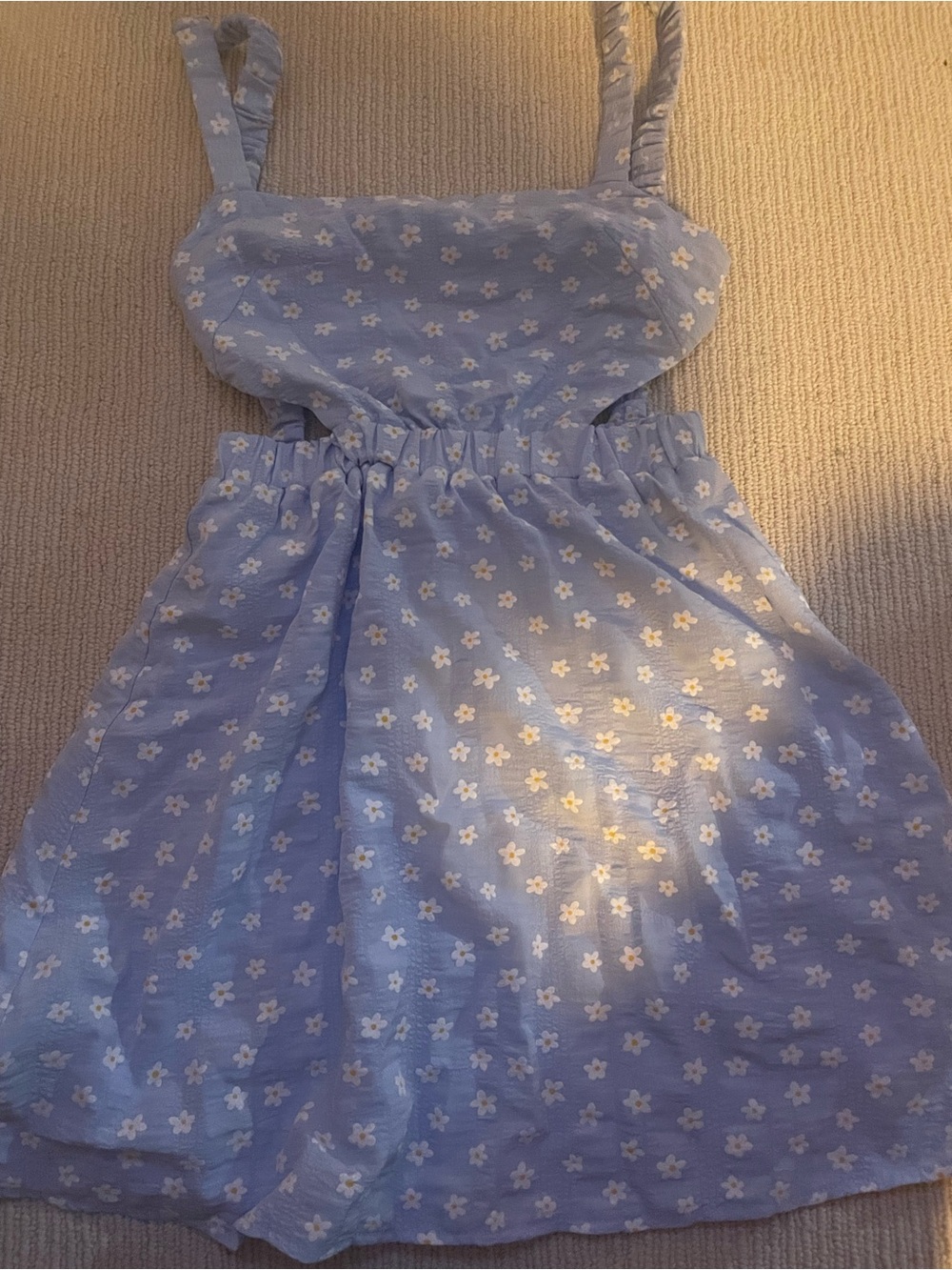 Hello Molly Powder Blue Floral Sundress with White Daisies